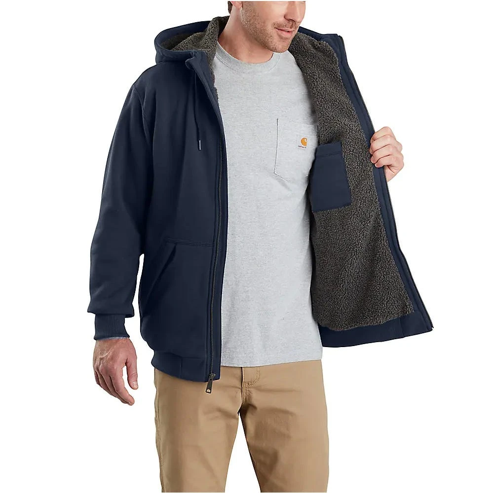 Carhartt Sweatshirt: Men's 103308 472 Navy Rain Defender Sherpa-Lined Full-Zip Sweatshirt 3 Carhartt Sweatshirt: Men's 103308 472 Navy Rain Defender Sherpa-Lined Full-Zip Sweatshirt - Image 3