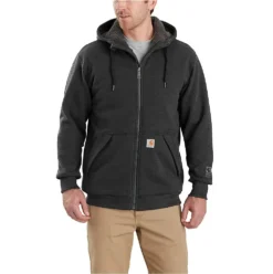 Carhartt Sweatshirt: Men's 103308 026 Carbon Heather Rain Defender Sherpa-Lined Full-Zip Sweatshirt