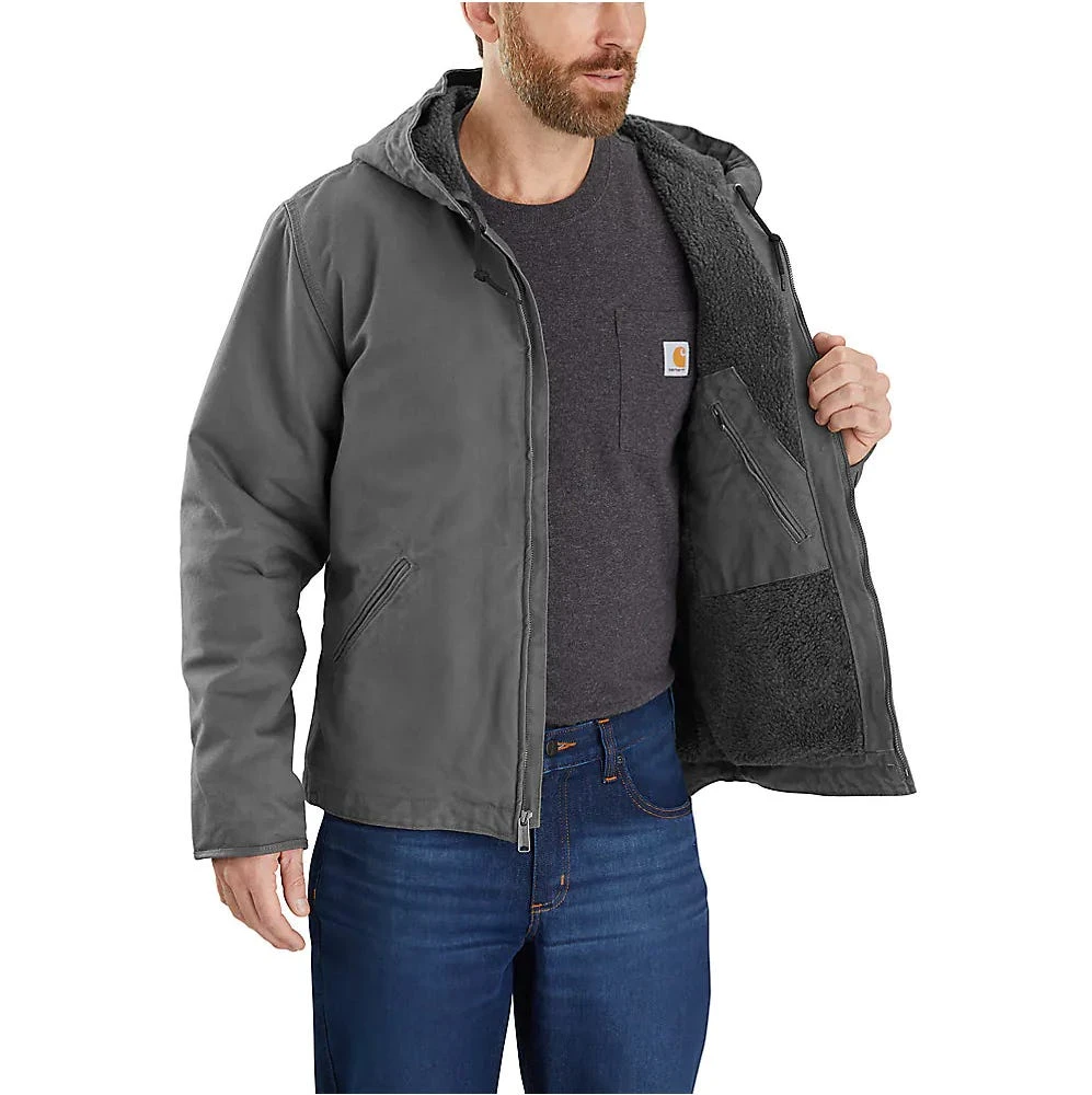 Carhartt Jackets: Men's 104392 GVL Gravel Relaxed Fit Washed Duck Sherpa-Lined Jacket 3 Carhartt Jackets: Men's 104392 GVL Gravel Relaxed Fit Washed Duck Sherpa-Lined Jacket - Image 3