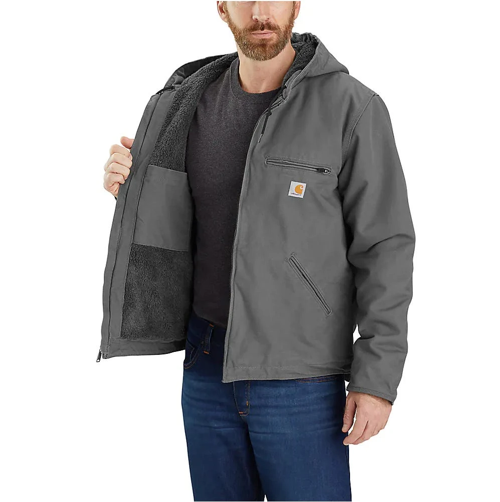Carhartt Jackets: Men's 104392 GVL Gravel Relaxed Fit Washed Duck Sherpa-Lined Jacket 2 Carhartt Jackets: Men's 104392 GVL Gravel Relaxed Fit Washed Duck Sherpa-Lined Jacket - Image 2
