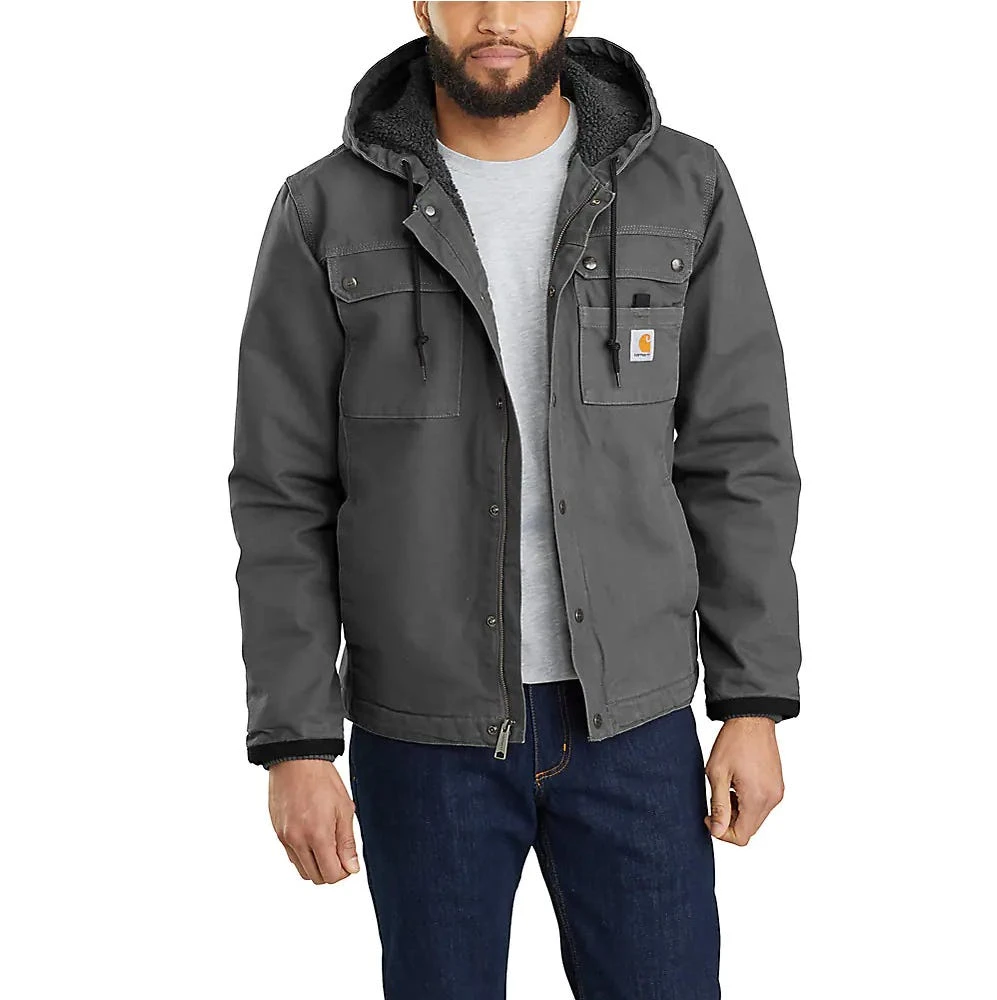 Carhartt Jackets: Men's 103826 GVL Gravel Relaxed Fit Washed Duck Sherpa-Lined Utility Jacket 1 Carhartt Jackets: Men's 103826 GVL Gravel Relaxed Fit Washed Duck Sherpa-Lined Utility Jacket