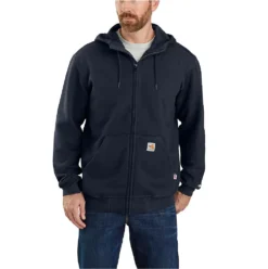 Carhartt Force Sweatshirts: Men's 104982 I26 Navy Flame Resistant Hooded Zip Front Sweatshirt