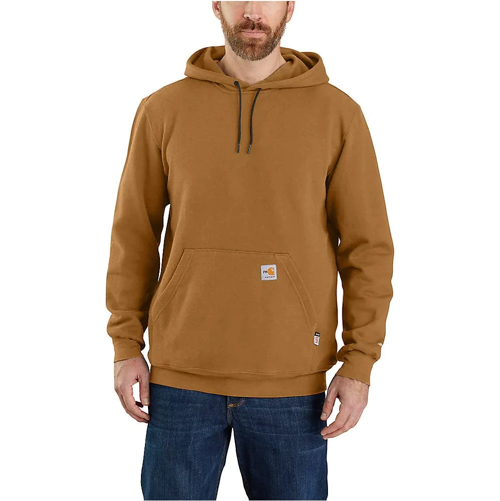 Carhartt Force Sweatshirts: Men's 104983 BRN Brown Pullover Flame Resistant Hooded Sweatshirt 1 Carhartt Force Sweatshirts: Men's 104983 BRN Brown Pullover Flame Resistant Hooded Sweatshirt