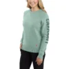 Carhartt Sweatshirts: Women's 104410 G86 Succulent Heather Crewneck Relaxed Fit Graphic Sweatshirt