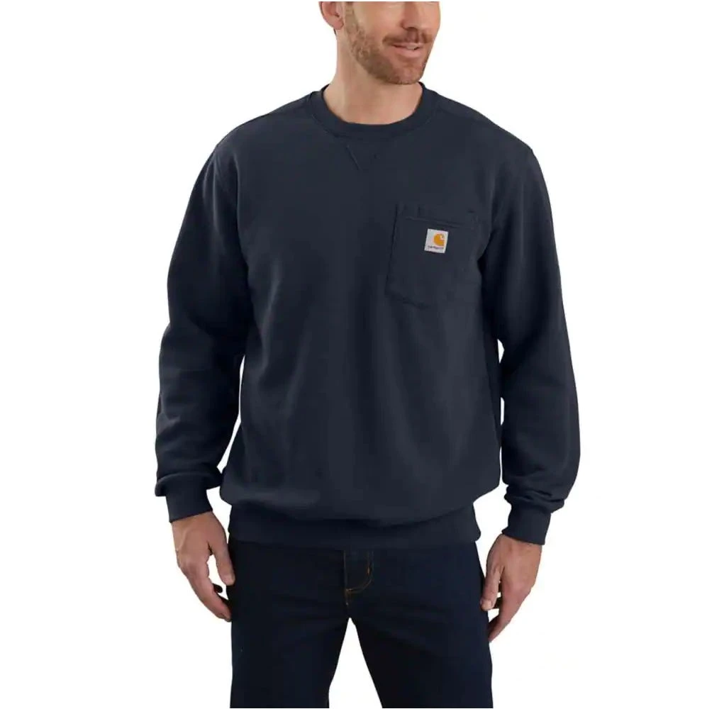 Carhartt Sweatshirts: Men's 103852 472 New Navy Crewneck Midweight Loose Fit Pocket Sweatshirt 1 Carhartt Sweatshirts: Men's 103852 472 New Navy Crewneck Midweight Loose Fit Pocket Sweatshirt