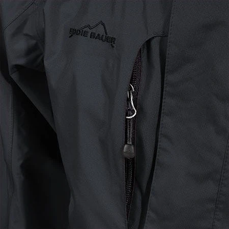Eddie Bauer Jackets: Men's EB550 BLK Waterproof Black Hooded Rain Jacket 5 Eddie Bauer Jackets: Men's EB550 BLK Waterproof Black Hooded Rain Jacket - Image 5