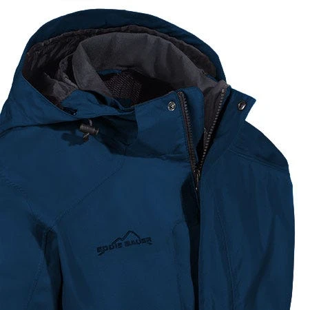 Eddie Bauer Jackets: Men's EB550 RVB Blue Waterproof Hooded Rain Jacket 2 Eddie Bauer Jackets: Men's EB550 RVB Blue Waterproof Hooded Rain Jacket - Image 2
