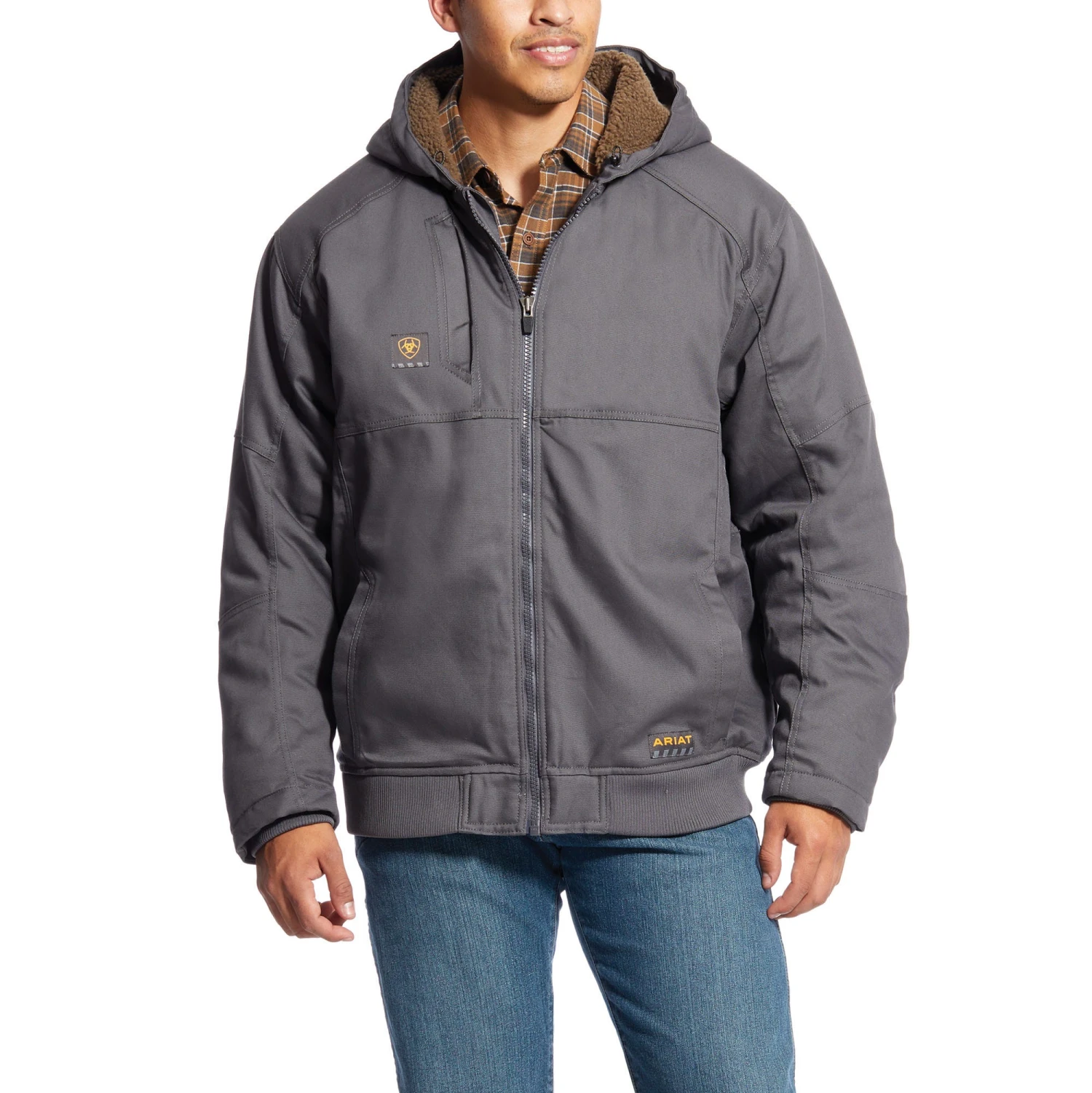 Ariat Rebar Jackets: Men's 10023919 Gray Rebar DuraCanvas Jacket 1 Ariat Rebar Jackets: Men's 10023919 Gray Rebar DuraCanvas Jacket