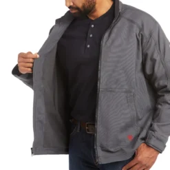 Ariat Work FR Jacket: Men's 10033193 Iron Grey DuraLight Stretch Canvas Field Jacket 8 Ariat Work FR Jacket: Men's 10033193 Iron Grey DuraLight Stretch Canvas Field Jacket -Eagle Shop f20 mns work 10033193 detail03