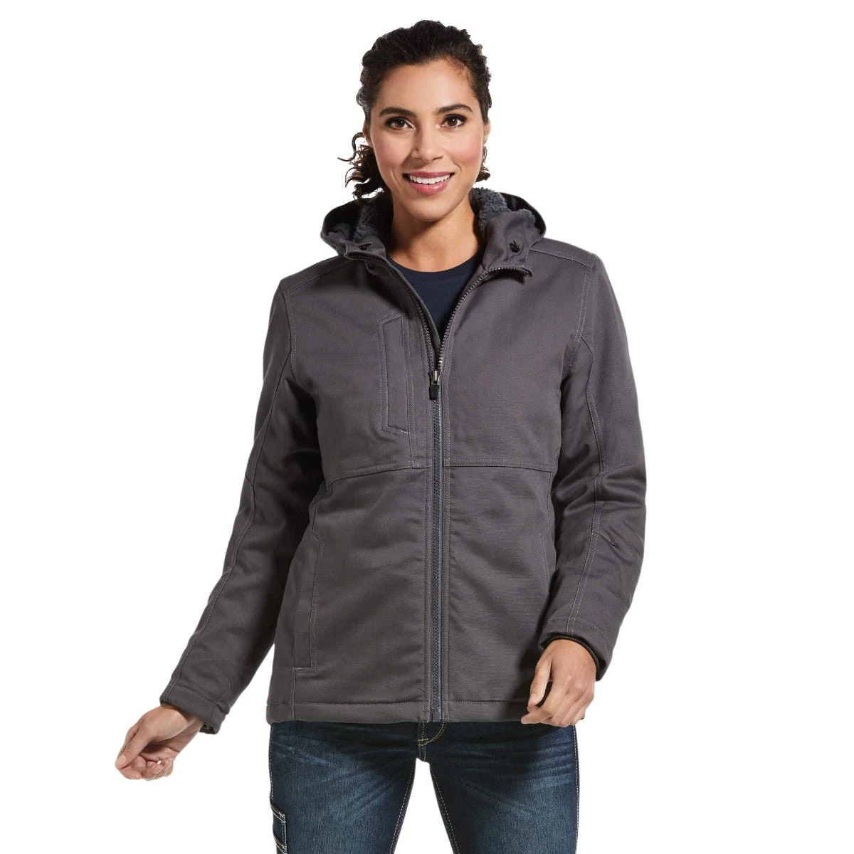 Ariat Rebar Jackets: Women's 10032917 Rebar Grey DuraCanvas Insulated Jacket 1 Ariat Rebar Jackets: Women's 10032917 Rebar Grey DuraCanvas Insulated Jacket