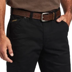 Ariat Rebar Pant: Men's 10041065 Black M5 Straight DuraStretch Washed Twill Dungaree Straight Leg Pant 7 Ariat Rebar Pant: Men's 10041065 Black M5 Straight DuraStretch Washed Twill Dungaree Straight Leg Pant -Eagle Shop f22 mns work 10041065 detail01