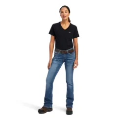 Ariat Rebar Jeans: Women's 10041067 Malibu Riveter Boot Cut Jean 13 Ariat Rebar Jeans: Women's 10041067 Malibu Riveter Boot Cut Jean -Eagle Shop f22 wms work 10041067 full