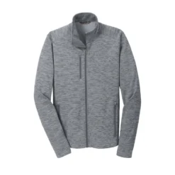 Port Authority Jacket: Men's F231 GRY Grey Digi Stripe Fleece Jacket -Eagle Shop f231 grey flat front