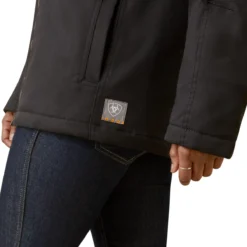 Ariat Rebar Jackets: Women's 10046558 Black Rebar DuraCanvas Insulated Jacket -Eagle Shop f23 wms work 10046558 detail02