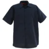 Red Kap Shirts: Men's SP24 NV Navy Industrial Short-Sleeve Work Shirt