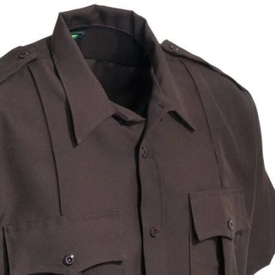 Horace Small Shirts: Mens Brown Soil-Release Short Sleeve Shirt HS1245 2 Horace Small Shirts: Mens Brown Soil-Release Short Sleeve Shirt HS1245 - Image 2