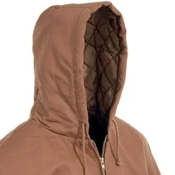 CornerStone Jackets: Brown Hooded Cotton Duck Work Jacket J763H DBR -Eagle Shop image 81061