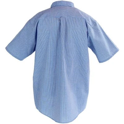 Red Kap Shirts: Men's SP84 WB White/Blue Short Sleeve Plaid Work Shirt