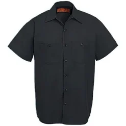 Red Kap Shirts: Men's SP24 BK Black Industrial Short-Sleeve Poplin Work Shirt 5 Red Kap Shirts: Men's SP24 BK Black Industrial Short-Sleeve Poplin Work Shirt -Eagle Shop image 89376