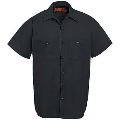 Red Kap Shirts: Men's SP24 BK Black Industrial Short-Sleeve Poplin Work Shirt 3 Red Kap Shirts: Men's SP24 BK Black Industrial Short-Sleeve Poplin Work Shirt - Image 3