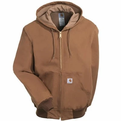 Carhartt Jackets: Men's J131 BRN Brown Duck USA-Made Hooded Jacket 1 Carhartt Jackets: Men's J131 BRN Brown Duck USA-Made Hooded Jacket