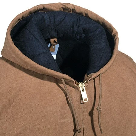 Carhartt Jackets: Men's J140 BRN Brown Flannel Lined USA Made Hooded Active Jacket 2 Carhartt Jackets: Men's J140 BRN Brown Flannel Lined USA Made Hooded Active Jacket - Image 2