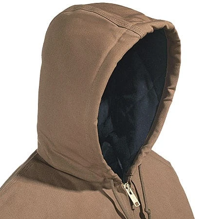 Carhartt Jackets: Men's J140 BRN Brown Flannel Lined USA Made Hooded Active Jacket 4 Carhartt Jackets: Men's J140 BRN Brown Flannel Lined USA Made Hooded Active Jacket - Image 4
