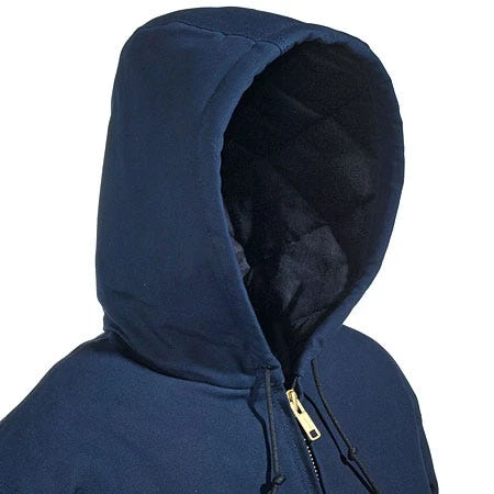 Carhartt Jackets: Men's J140 DNY Navy Hooded USA Made Flannel Lined Active Jacket 4 Carhartt Jackets: Men's J140 DNY Navy Hooded USA Made Flannel Lined Active Jacket - Image 4