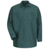 Red Kap Shirts: Men's Green SP14 SG Long Sleeve Work Shirt