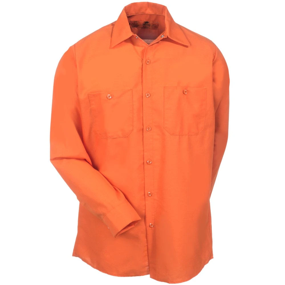 Red Kap Shirts: Men's Orange SP14 OR Touchtex Long Sleeve Shirt 2 Red Kap Shirts: Men's Orange SP14 OR Touchtex Long Sleeve Shirt - Image 2