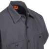 Red Kap Shirts: Men's SP24 CH Grey Short-Sleeve Industrial Work Shirt