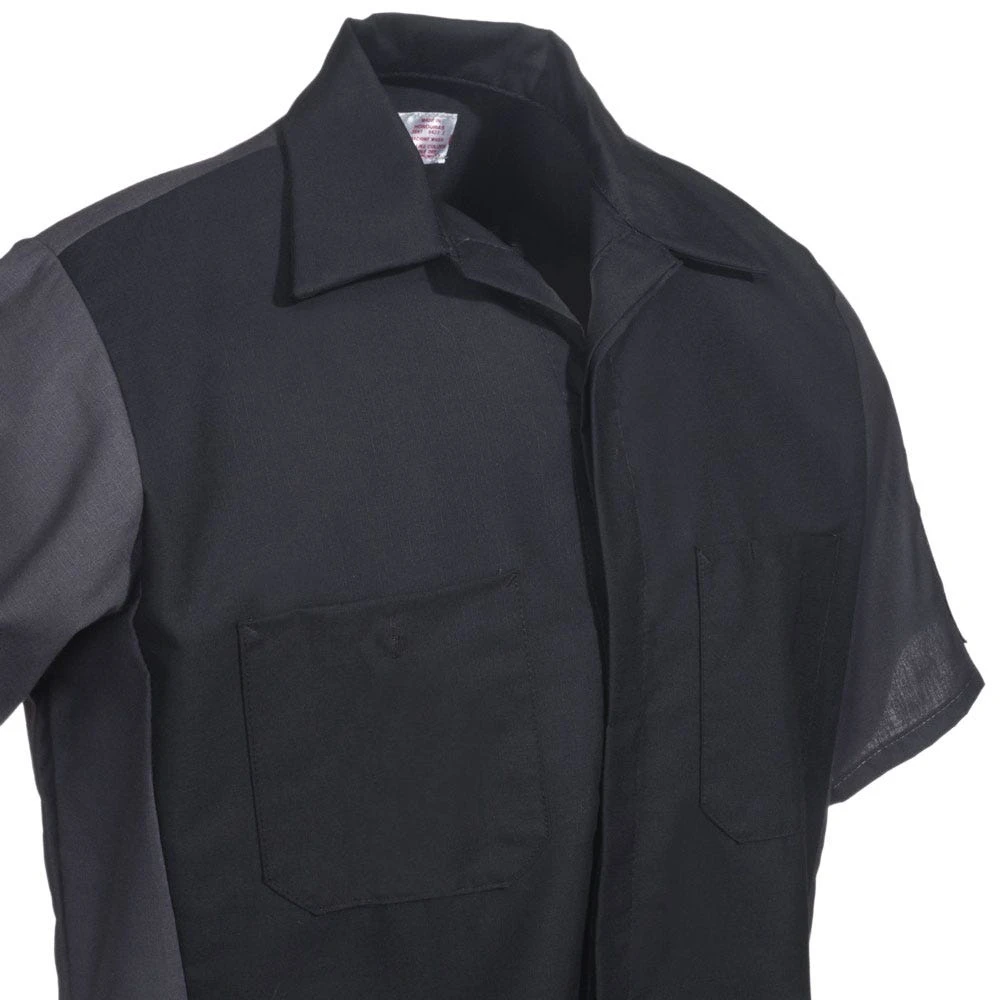 Red Kap Shirts: Men's SY20 BC Black/Grey Cotton Ripstop Short-Sleeve Uniform Shirt 1 Red Kap Shirts: Men's SY20 BC Black/Grey Cotton Ripstop Short-Sleeve Uniform Shirt