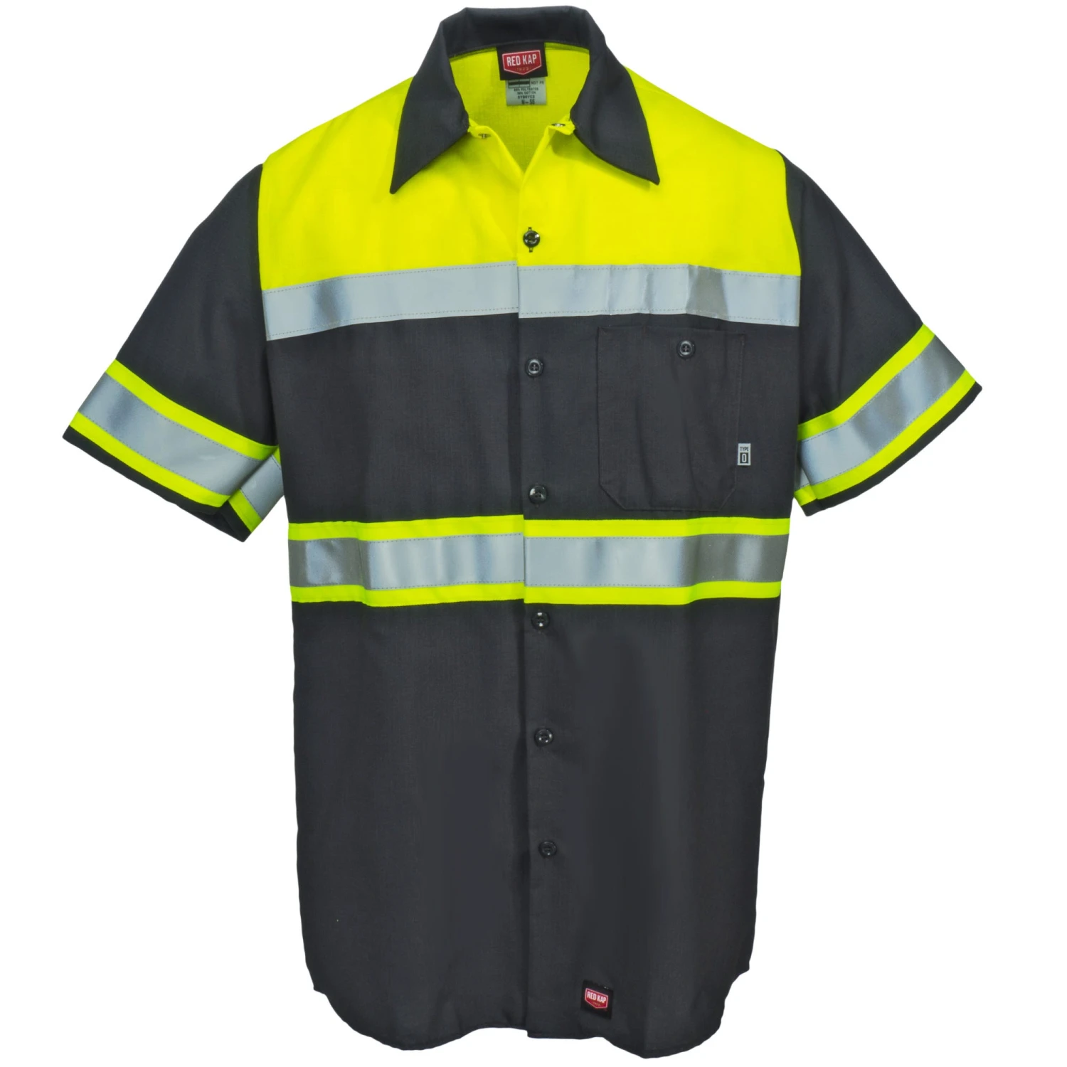 Red Kap Shirts: High Visibility Colorblock Men's SY80 YC Charcoal Button Down Shirt 2 Red Kap Shirts: High Visibility Colorblock Men's SY80 YC Charcoal Button Down Shirt - Image 2