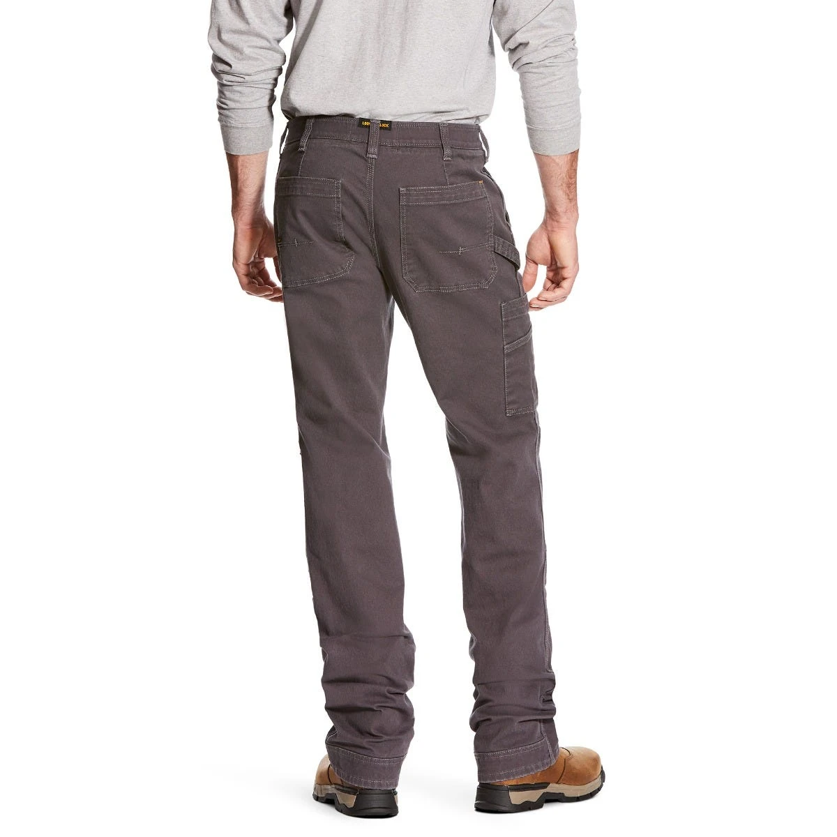 Ariat Rebar Jeans: Men's 10025973 Rebar Grey Rebar M4 Low Rise DuraStretch Washed Twill Dungaree Boot Cut Pant 2 Ariat Rebar Jeans: Men's 10025973 Rebar Grey Rebar M4 Low Rise DuraStretch Washed Twill Dungaree Boot Cut Pant - Image 2