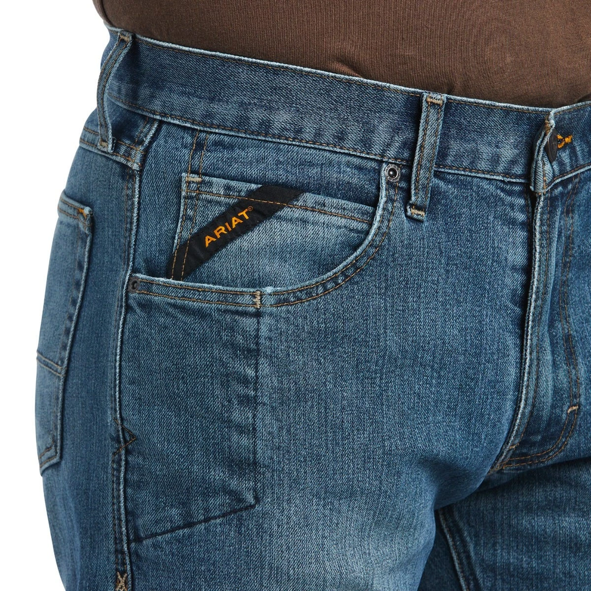 Ariat Rebar Jeans: Men's 10039288 Edgewood Rebar M5 Basic Stackable Straight Leg Jeans 3 Ariat Rebar Jeans: Men's 10039288 Edgewood Rebar M5 Basic Stackable Straight Leg Jeans - Image 3