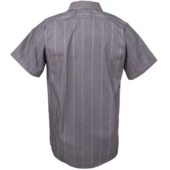 Red Kap Shirts: Men's SP24 CR Grey Stripe Uniform Work Shirt -Eagle Shop sp24ch2 redkapb 01