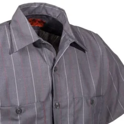 Red Kap Shirts: Men's SP24 CR Grey Stripe Uniform Work Shirt