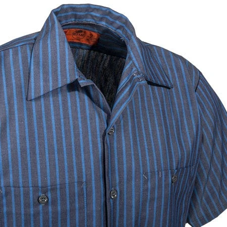 Red Kap Shirts: Men's SP24 EX Industrial Blue Striped Work Shirt 1 Red Kap Shirts: Men's SP24 EX Industrial Blue Striped Work Shirt