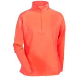 Sport-Tek Sweatshirts: Women's LST850 HTC Sport-Wick Hot Coral 1/2 Zip Pullover Sweatshirt 5 Sport-Tek Sweatshirts: Women's LST850 HTC Sport-Wick Hot Coral 1/2 Zip Pullover Sweatshirt -Eagle Shop sport tek lst850 htc f 01