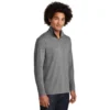 Sport-Tek Pullover: Men's ST407DGH Dark Grey Heather Triad Solid PosiCharge Tri-Blend Wicking 1/4-Zip Pullover