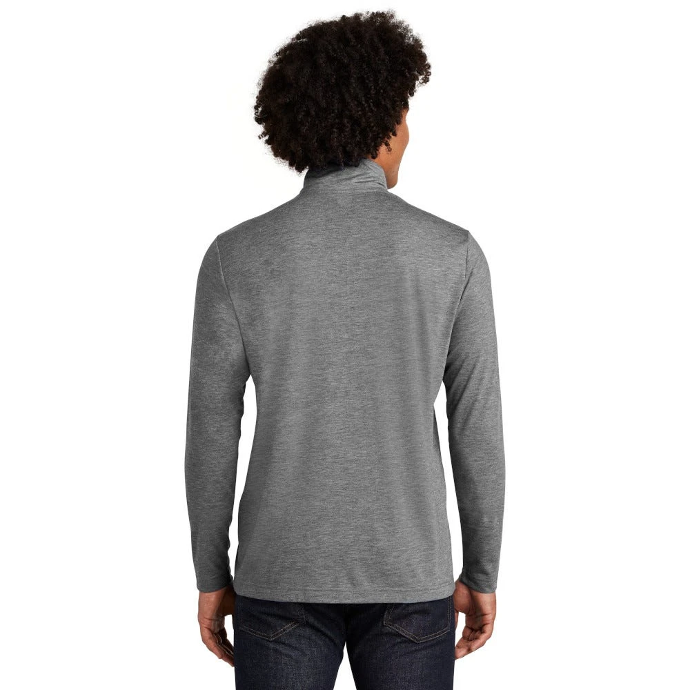 Sport-Tek Pullover: Men's ST407DGH Dark Grey Heather Triad Solid PosiCharge Tri-Blend Wicking 1/4-Zip Pullover 2 Sport-Tek Pullover: Men's ST407DGH Dark Grey Heather Triad Solid PosiCharge Tri-Blend Wicking 1/4-Zip Pullover - Image 2