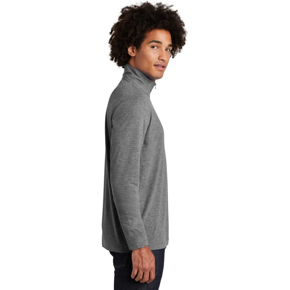 Sport-Tek Pullover: Men's ST407DGH Dark Grey Heather Triad Solid PosiCharge Tri-Blend Wicking 1/4-Zip Pullover 4 Sport-Tek Pullover: Men's ST407DGH Dark Grey Heather Triad Solid PosiCharge Tri-Blend Wicking 1/4-Zip Pullover - Image 4