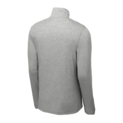 Sport-Tek Pullover: Men's ST407LGH Light Grey Heather Solid PosiCharge Tri-Blend Wicking 1/4-Zip Pullover 11 Sport-Tek Pullover: Men's ST407LGH Light Grey Heather Solid PosiCharge Tri-Blend Wicking 1/4-Zip Pullover -Eagle Shop st407 lightgreyheather form back