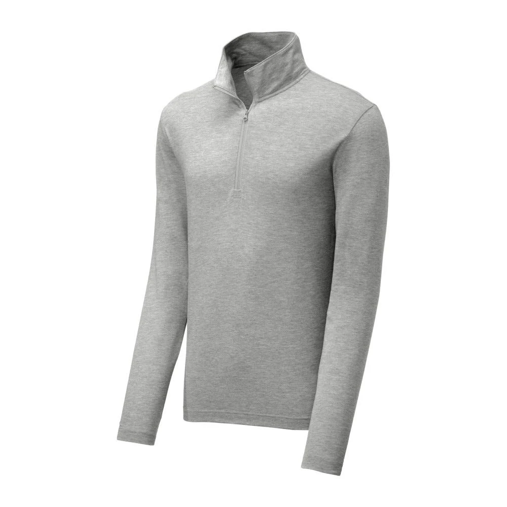 Sport-Tek Pullover: Men's ST407LGH Light Grey Heather Solid PosiCharge Tri-Blend Wicking 1/4-Zip Pullover 5 Sport-Tek Pullover: Men's ST407LGH Light Grey Heather Solid PosiCharge Tri-Blend Wicking 1/4-Zip Pullover - Image 5
