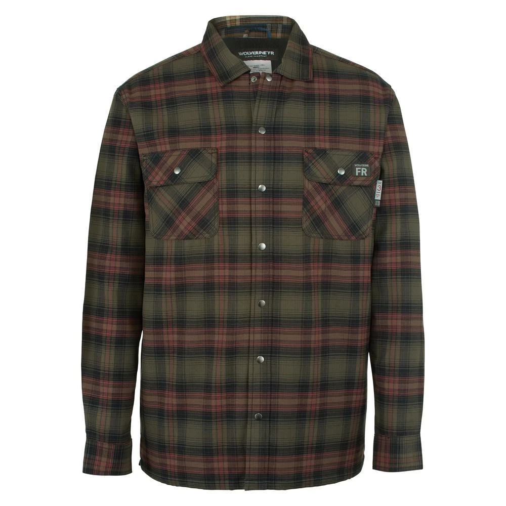 Wolverine Jacket: Men's W1207550 612 Oxblood Plaid FR Jacket 1 Wolverine Jacket: Men's W1207550 612 Oxblood Plaid FR Jacket