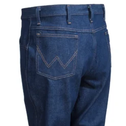 Wrangler Jeans: Men's Navy 0945 NAV Cowboy Cut Regular Fit Rigid Boot Cut Jeans -Eagle Shop wrangler 0945nav l 01